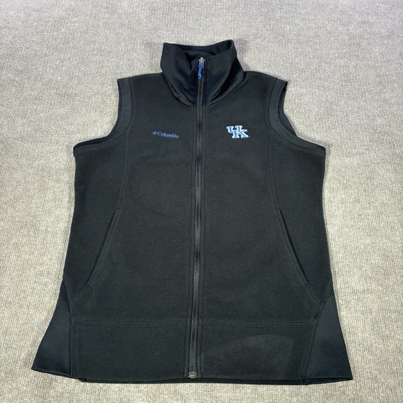 Columbia Other - Columbia Kentucky Wildcats Vest Mens L Full Zip Black Fleece Embroidered Logo